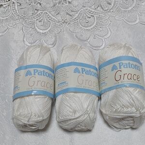 Patons Grace White Yarn - 3 Pack